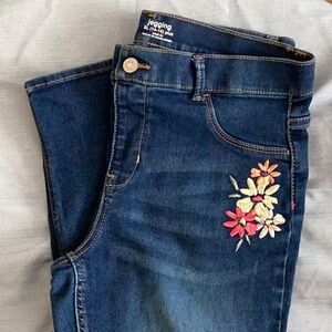 Floral Embroidered Women's Jeggings